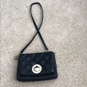 Kate spade black leather quilted crossbody bag
